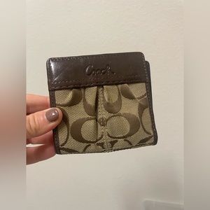 Brown coach logo wallet